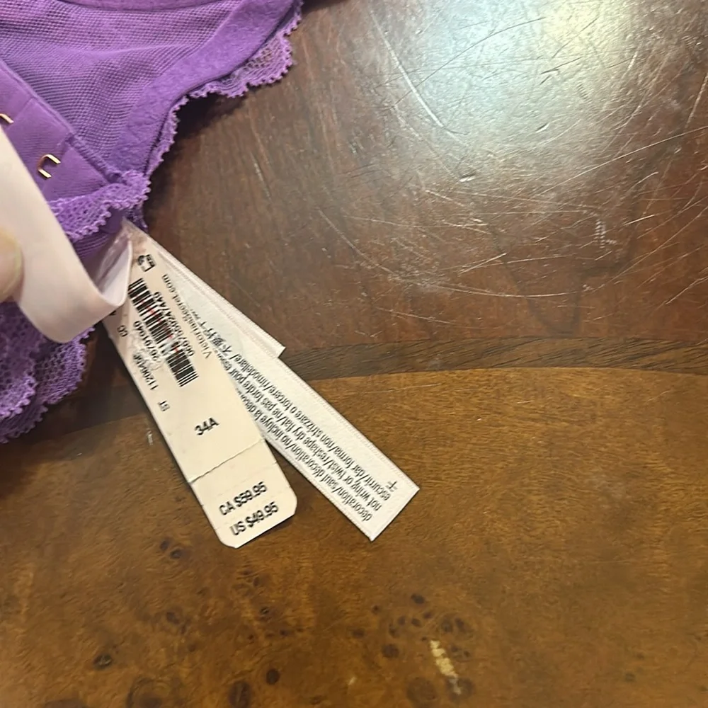 Victoria's‎ Secret Dream Angels Purple Lace Push-Up Bra 34A 11206496